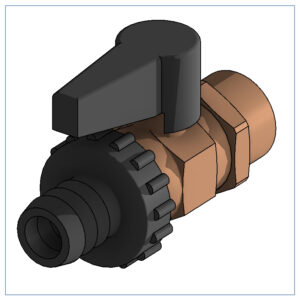 Кран шаровый со штуцером Optiflex для Revit